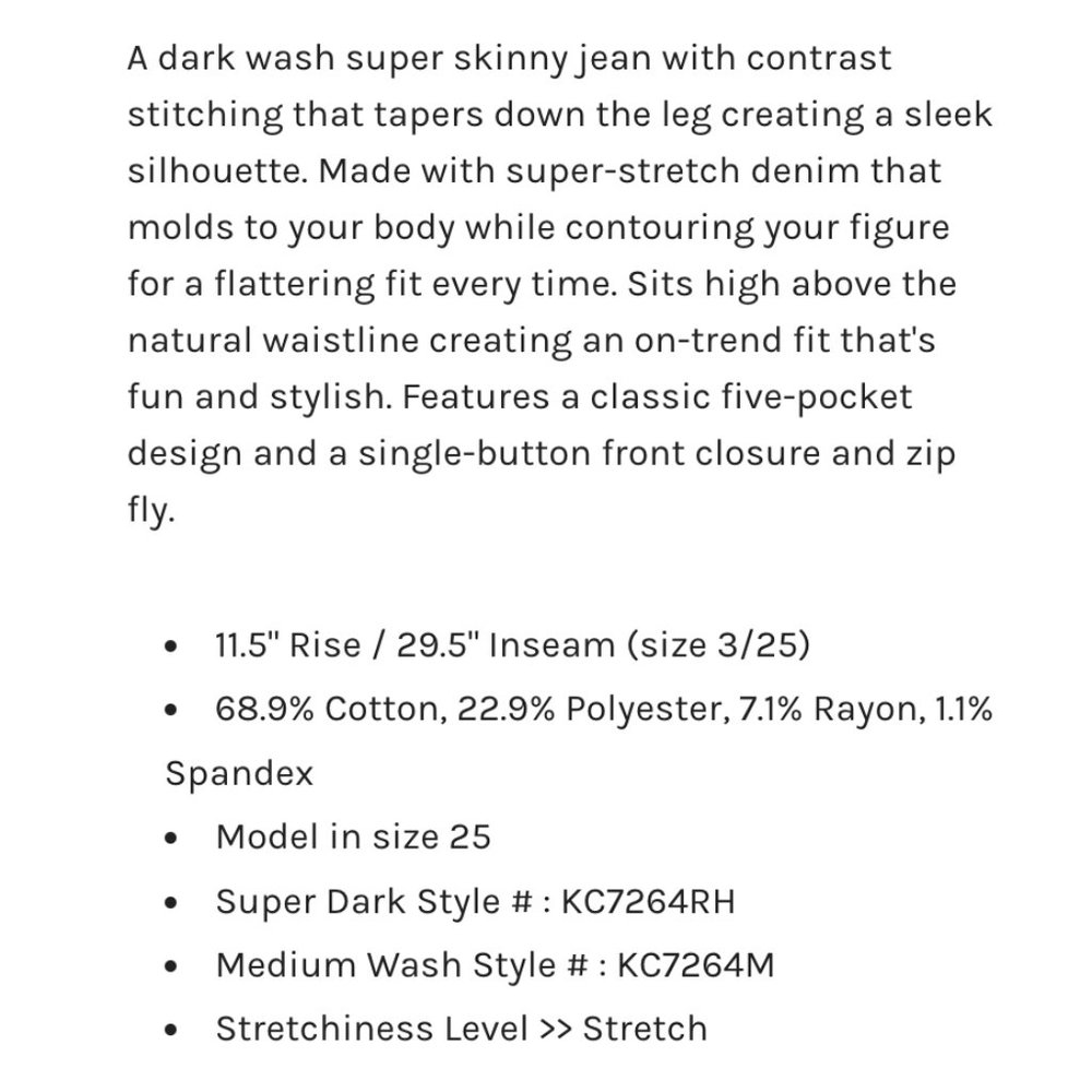 SOLD OUT KanCan High Rise Super Skinny Stretch BRAND ALL SIZES - Picture 11 of 13